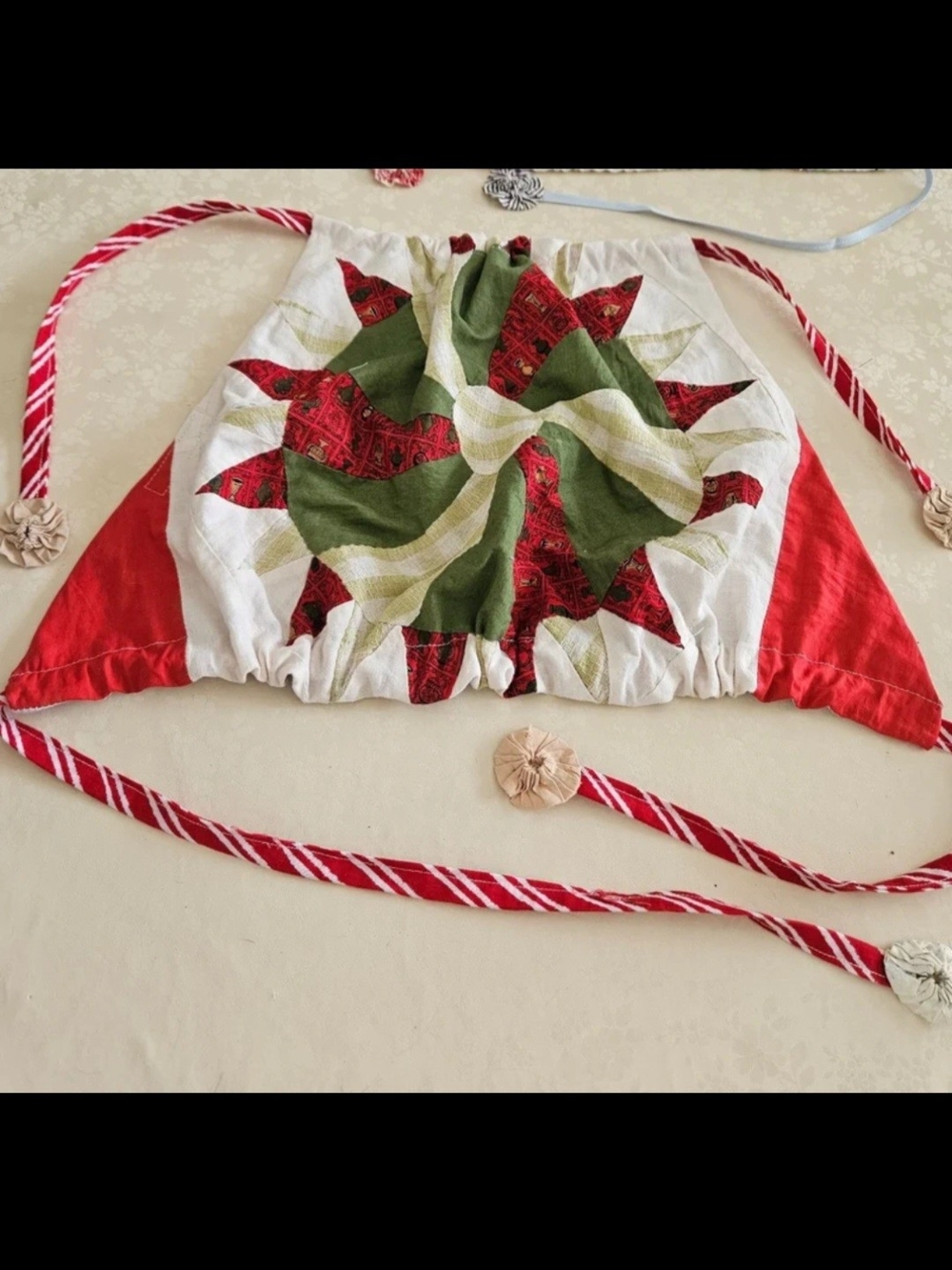 Handmade Halter Top Red, Green & White